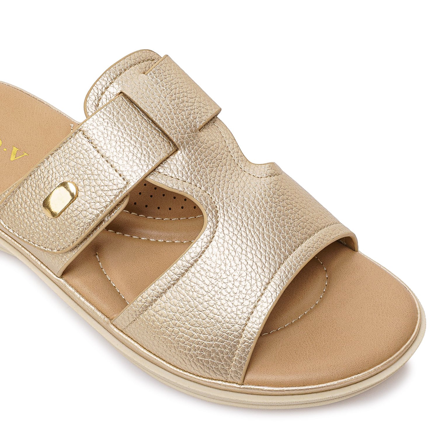Sandalia Strap Casual ABY-2610 Dorado ADV - Imagen 6