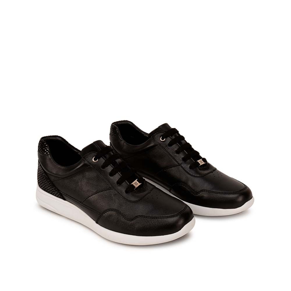 Zapatilla Casual ALE-2454 Negro Viale Cuero - Imagen 8