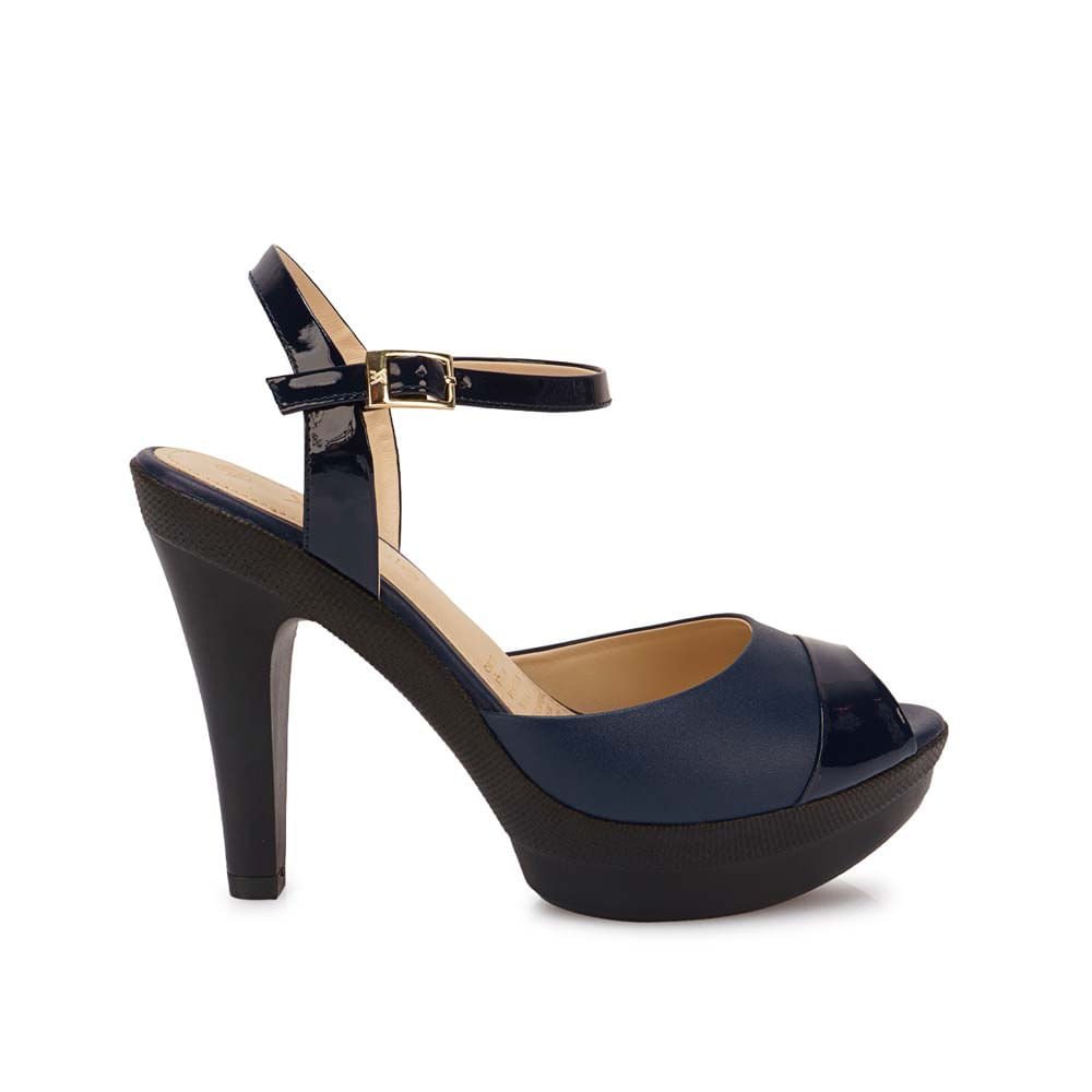 Sandalia D'orsay Casual ALE-2521 Azul Viale Cuero - Imagen 5