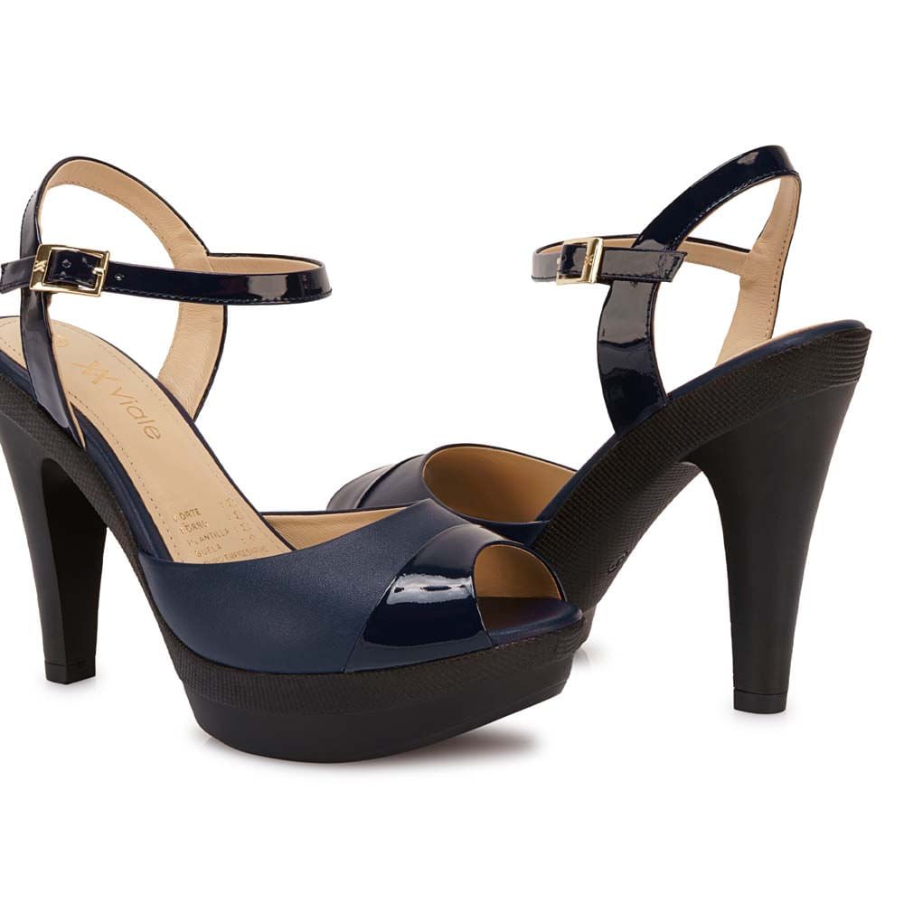 Sandalia D'orsay Casual ALE-2521 Azul Viale Cuero - Imagen 19