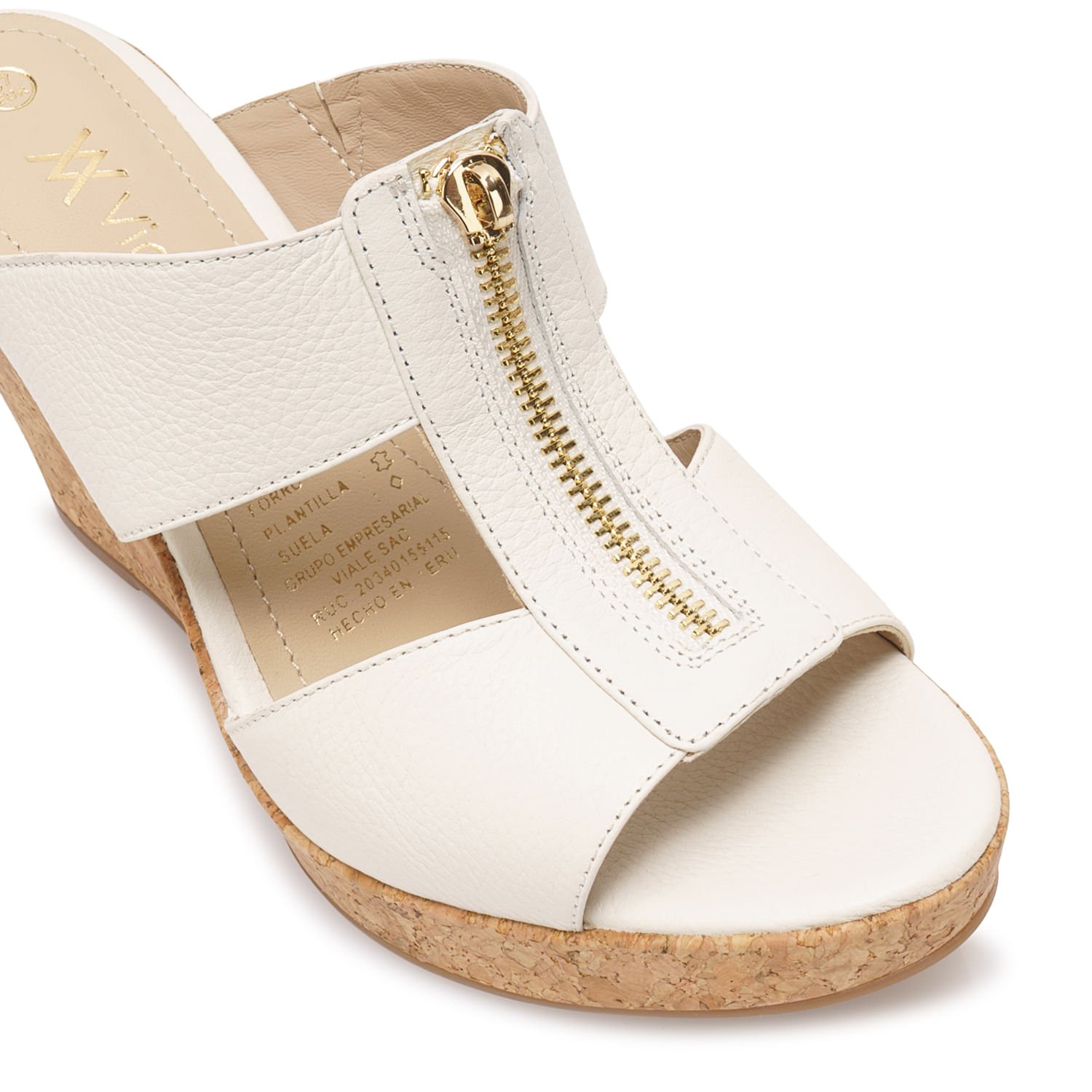 Sandalia Slide Casual ALE-2622 Blanco Sof Viale Cuero - Imagen 11