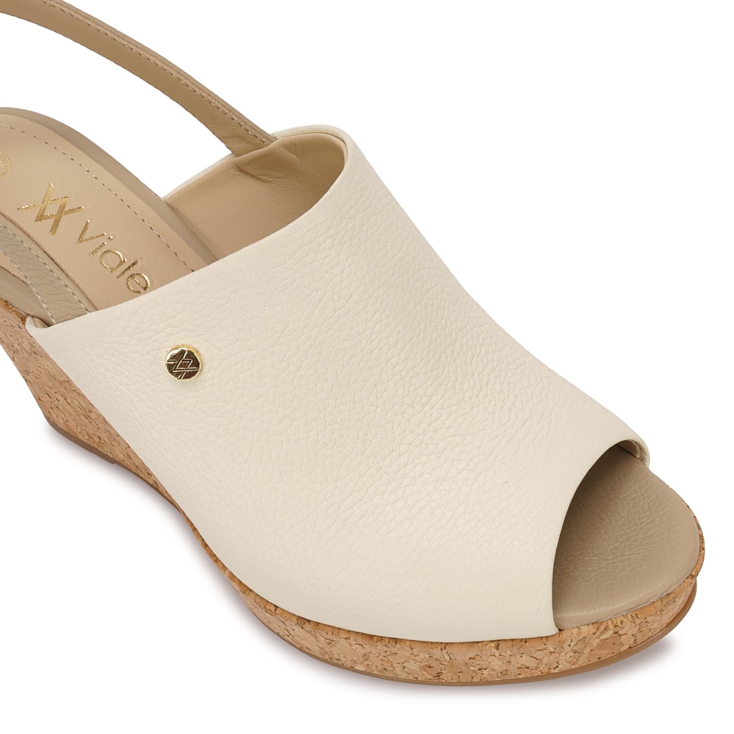 Sandalia Sueco Casual ALE-2624 Hueso/Trigo Viale Cuero - Imagen 11