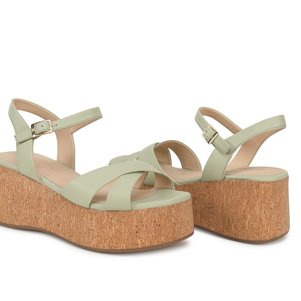 Sandalia D'orsay Casual ALE-2630 Verde/Menth Viale Cuero - Imagen 6