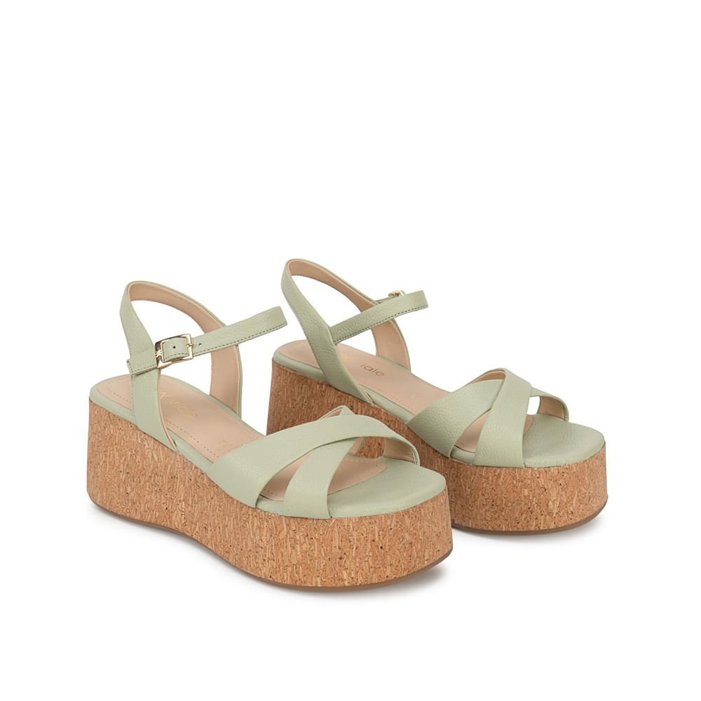 Sandalia D'orsay Casual ALE-2630 Verde/Menth Viale Cuero - Imagen 8