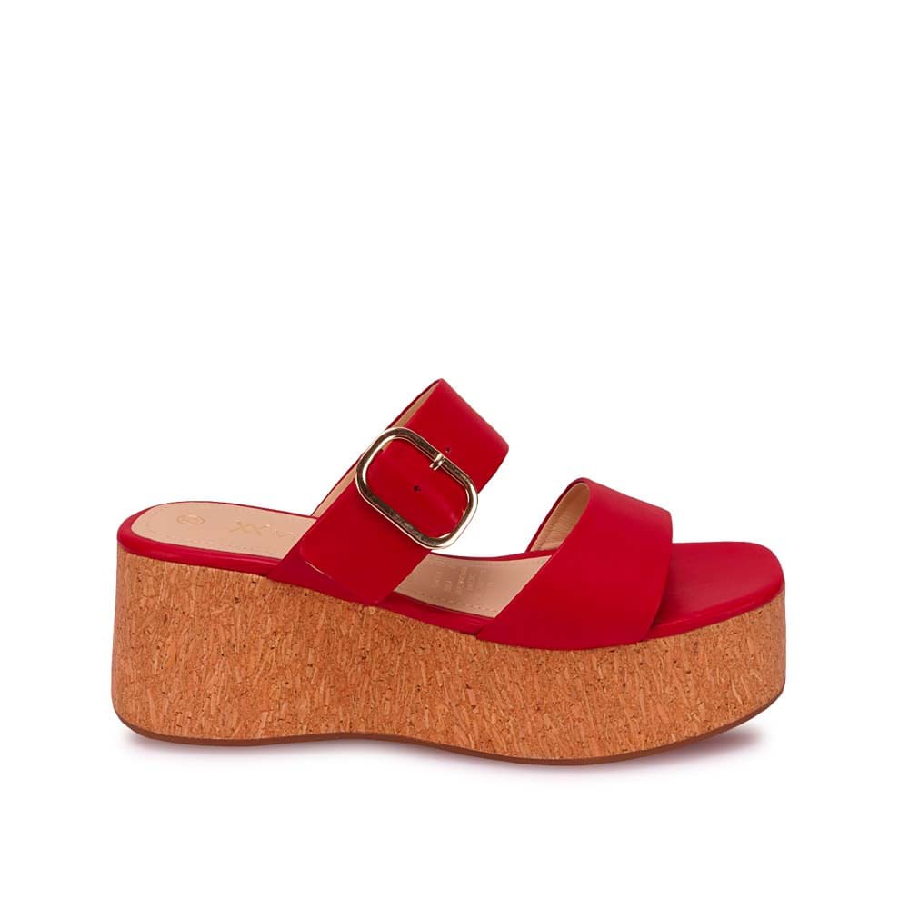 Sandalia Slide Casual ALE-2631 Rojo Viale Cuero - Imagen 9