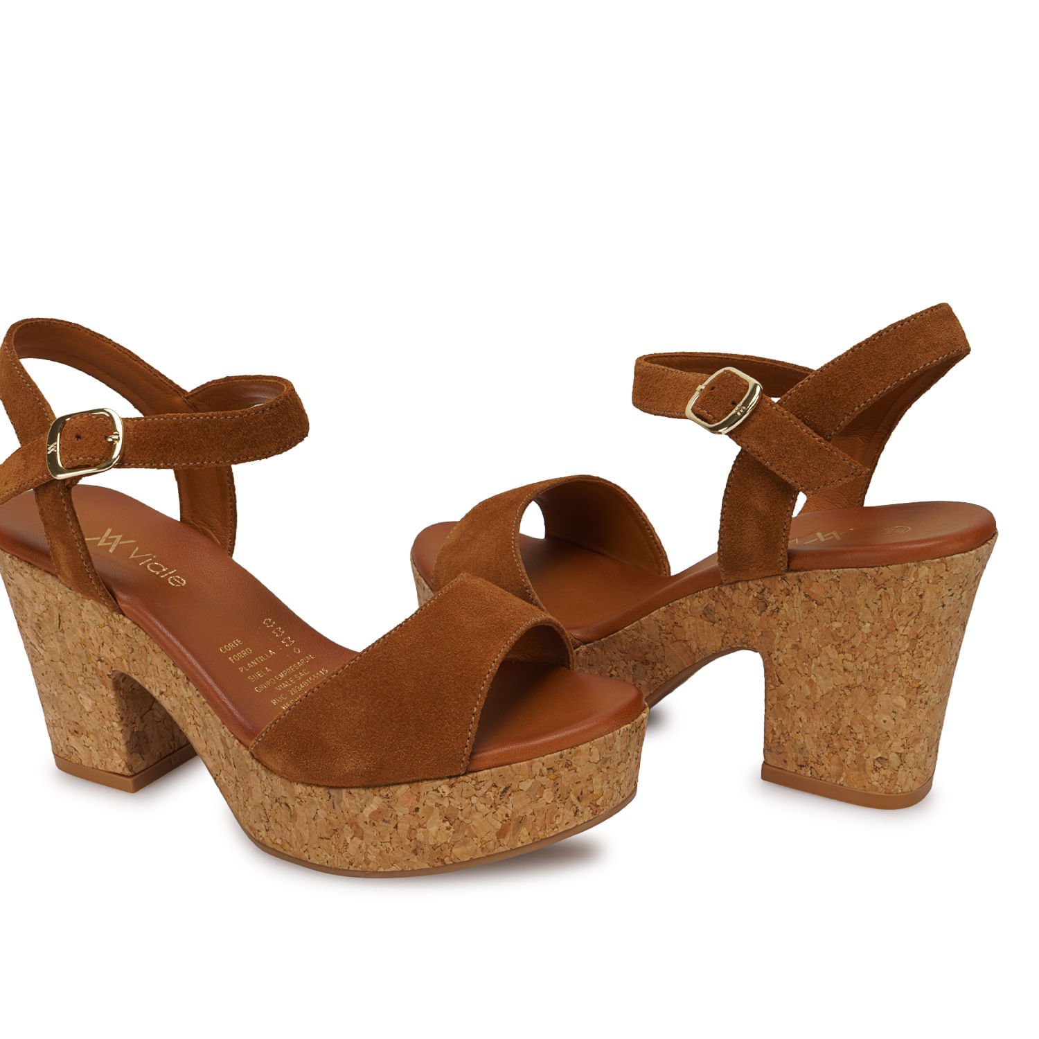 Sandalia D'orsay Casual ALE-2645 Whisky Viale Cuero - Imagen 6