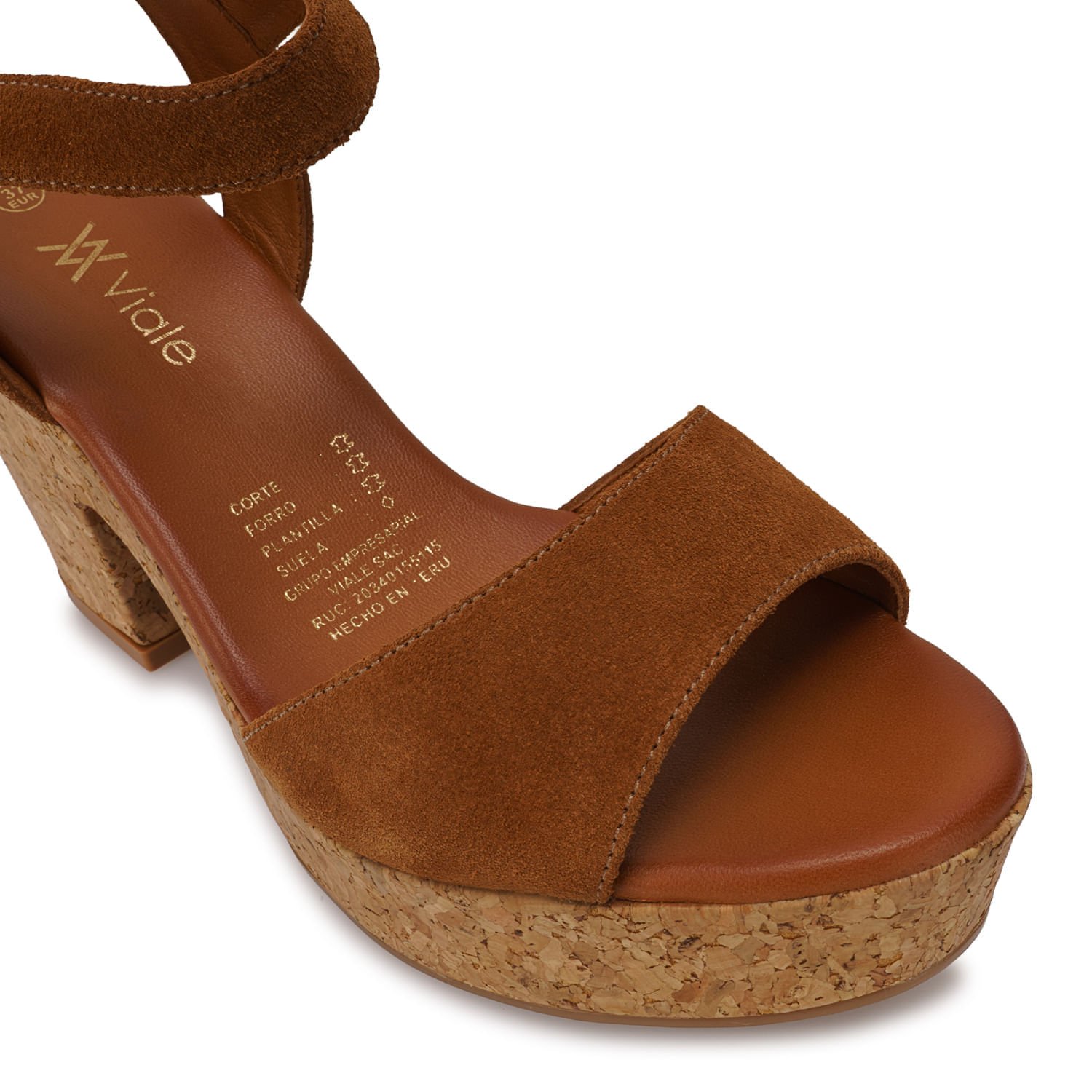 Sandalia D'orsay Casual ALE-2645 Whisky Viale Cuero - Imagen 7