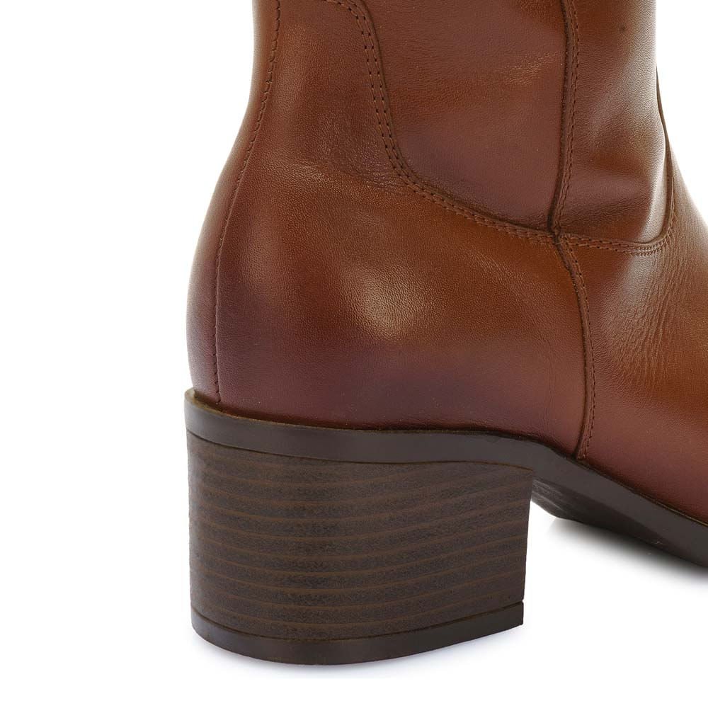 Bota Alta Jodhpur Casual FER-2530 Miel Viale Cuero - Imagen 2