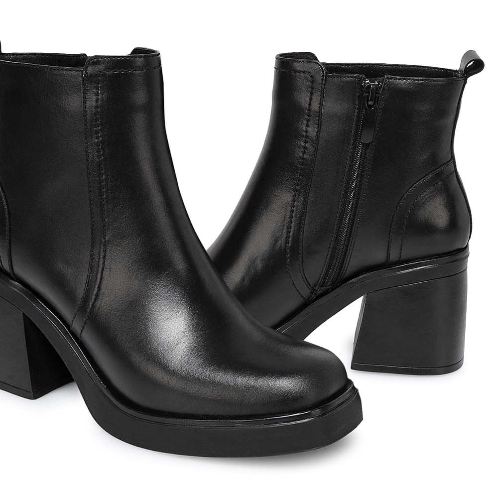Botín Casual FER-2542 Negro Viale Cuero - Imagen 7