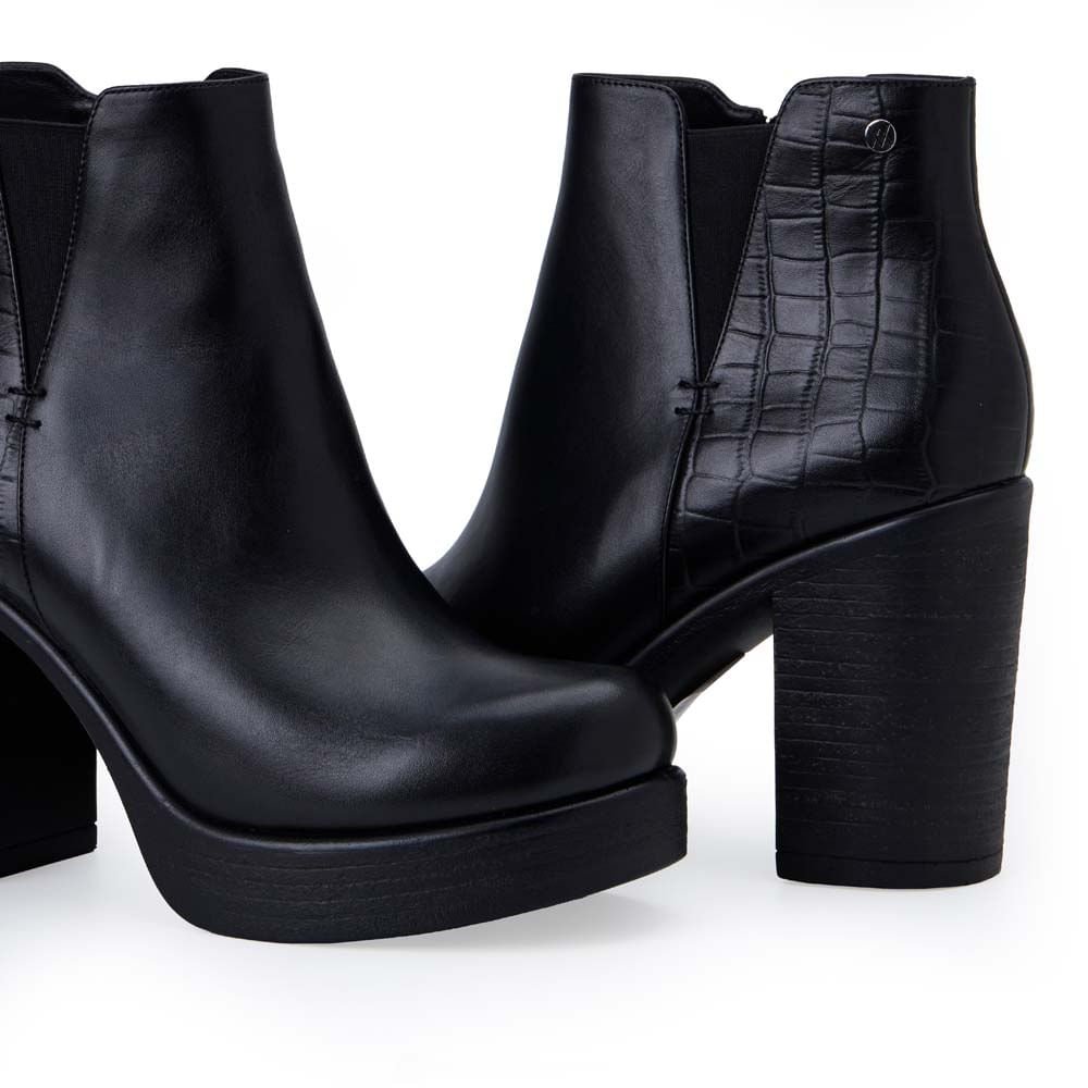 Botín Chelsea Casual LINDA-2517 Negro Viale Cuero - Imagen 3