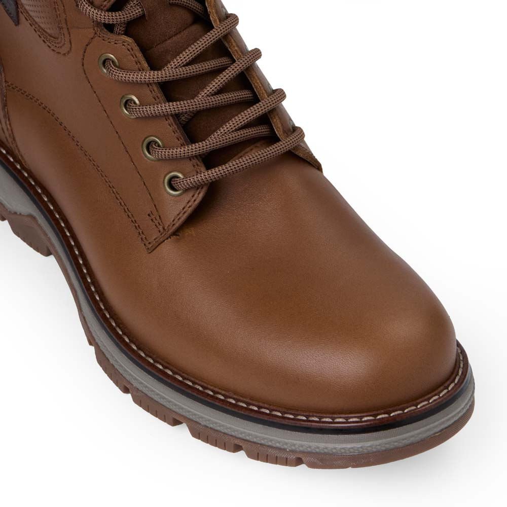 Botín Derby Casual ANGELO-2541 Olivo Viale Homme Cuero - Imagen 2