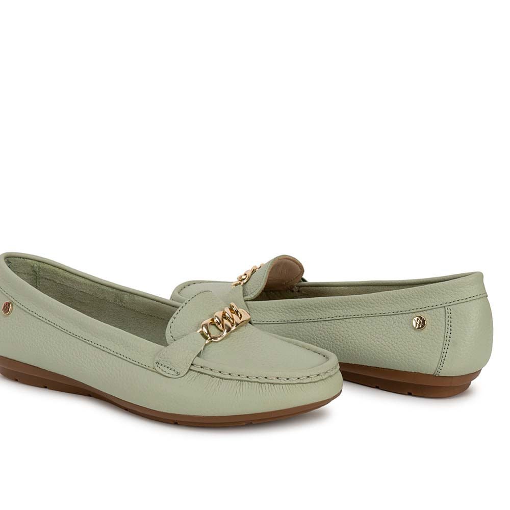 Zapato Mocasín Casual CORE-2504 Verde/Menth Viale Cuero - Imagen 4