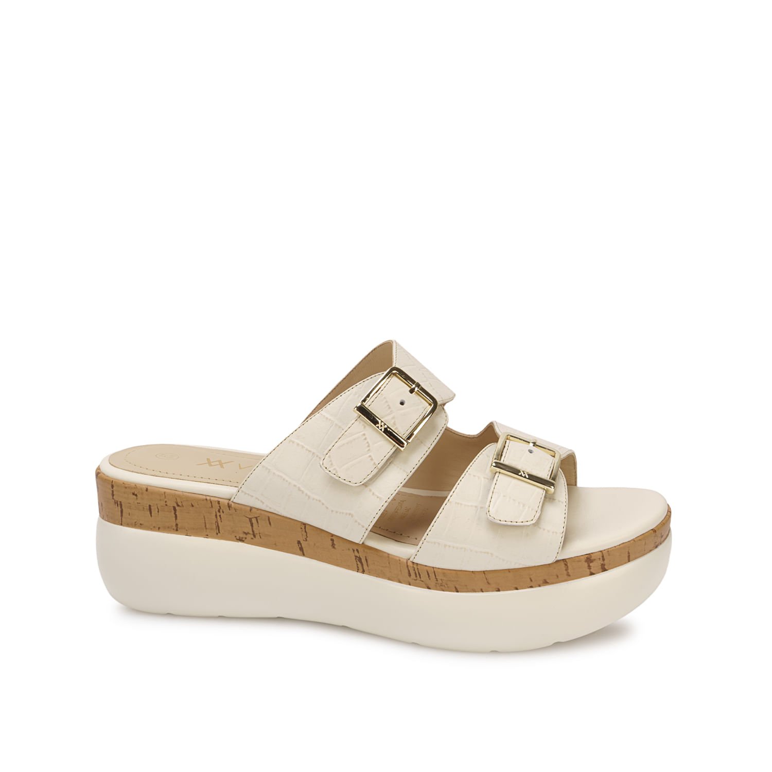 Sandalia Slide Casual DAYA-2601 Hueso Viale Cuero - Imagen 5