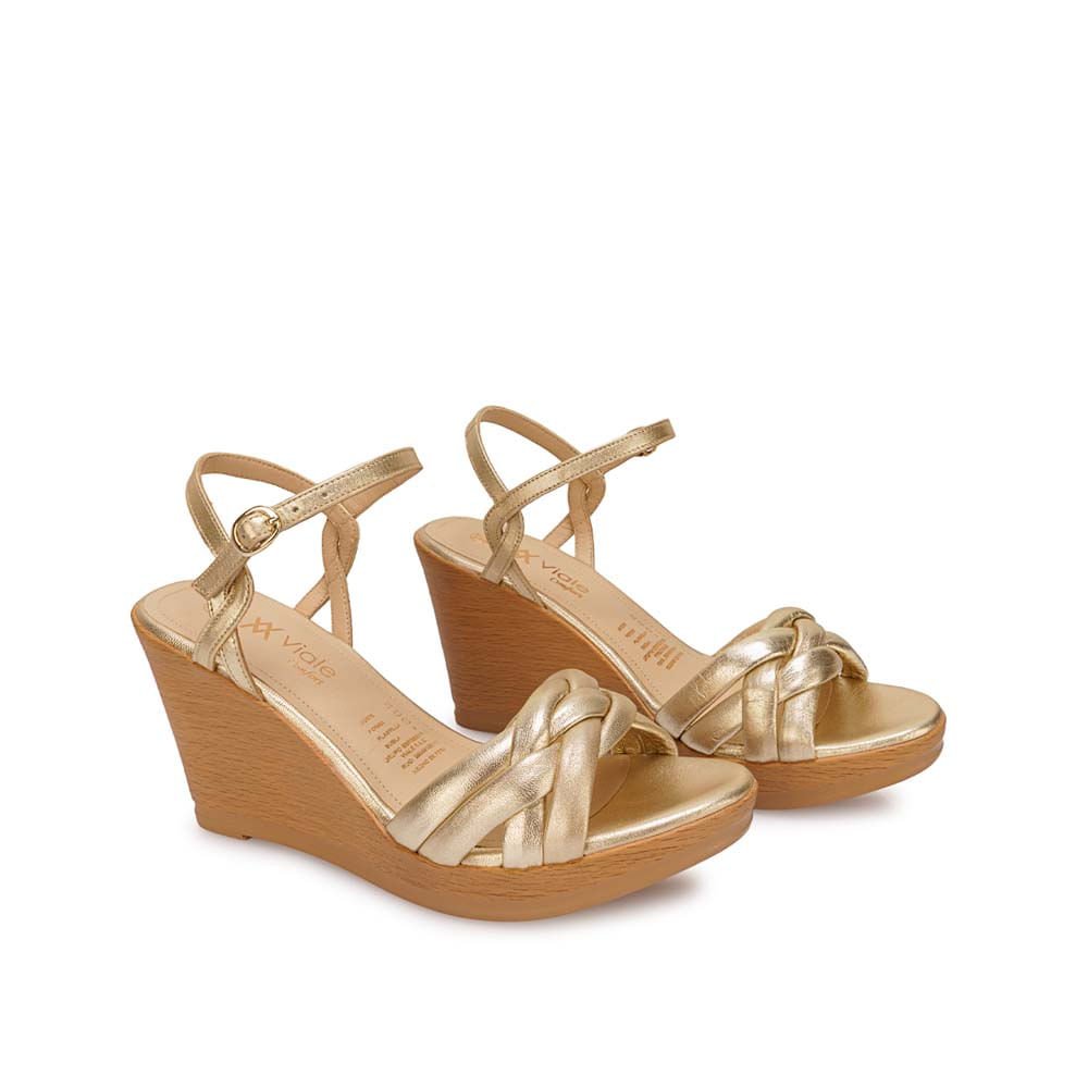 Sandalia D'orsay Casual ECO-2603 Dorado Viale Cuero - Imagen 8