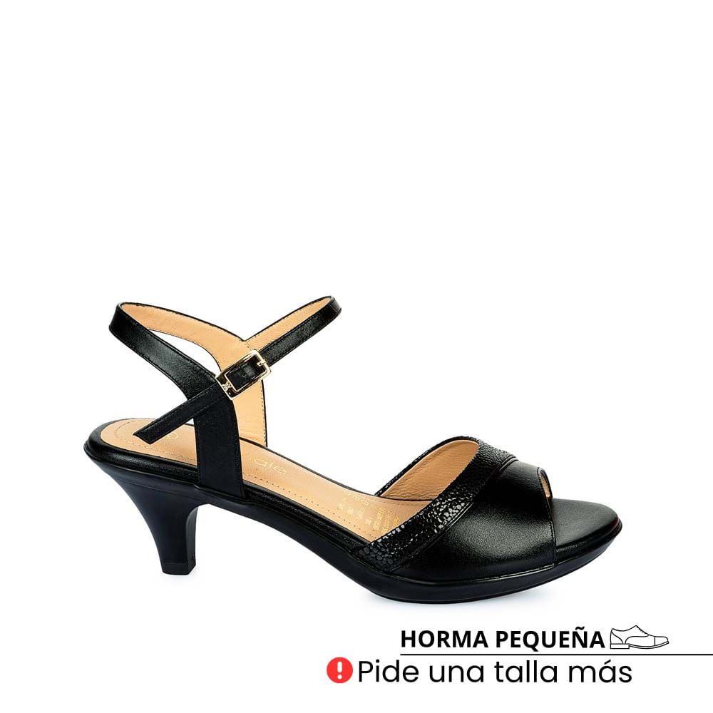 Sandalia D'orsay Casual LINDA-2501 Negro Viale Cuero - Imagen 5