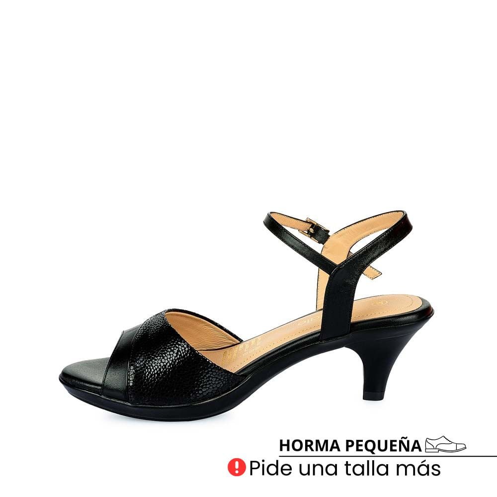 Sandalia D'orsay Casual LINDA-2501 Negro Viale Cuero - Imagen 2