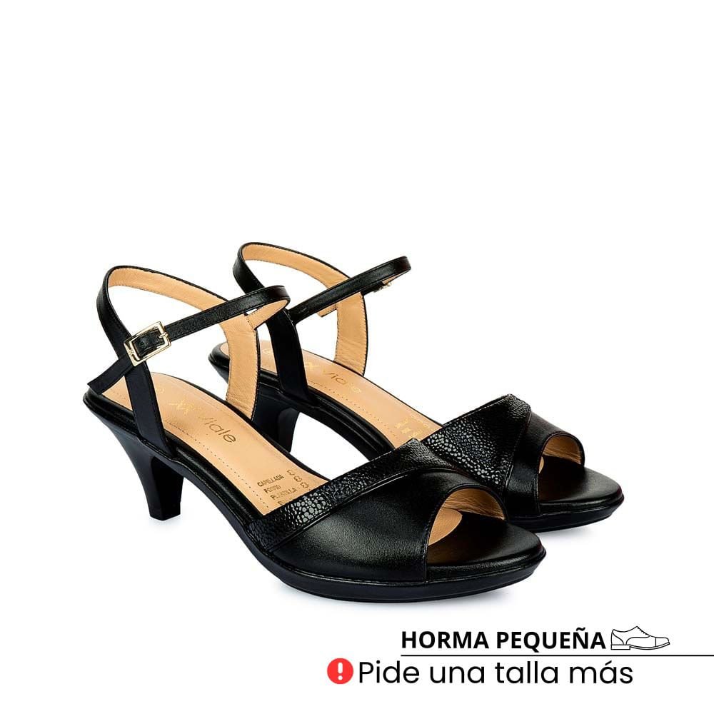 Sandalia D'orsay Casual LINDA-2501 Negro Viale Cuero - Imagen 4