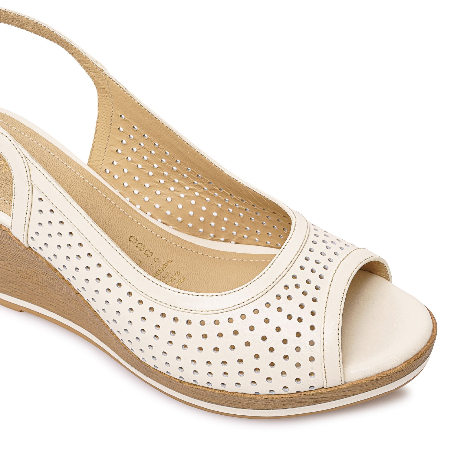 Sandalia Peep Toe Casual LINDA-2602 Hueso Viale Cuero - Imagen 3