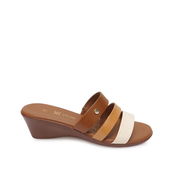 Sandalia Slide Casual LINDA-2604 Habano Viale Cuero