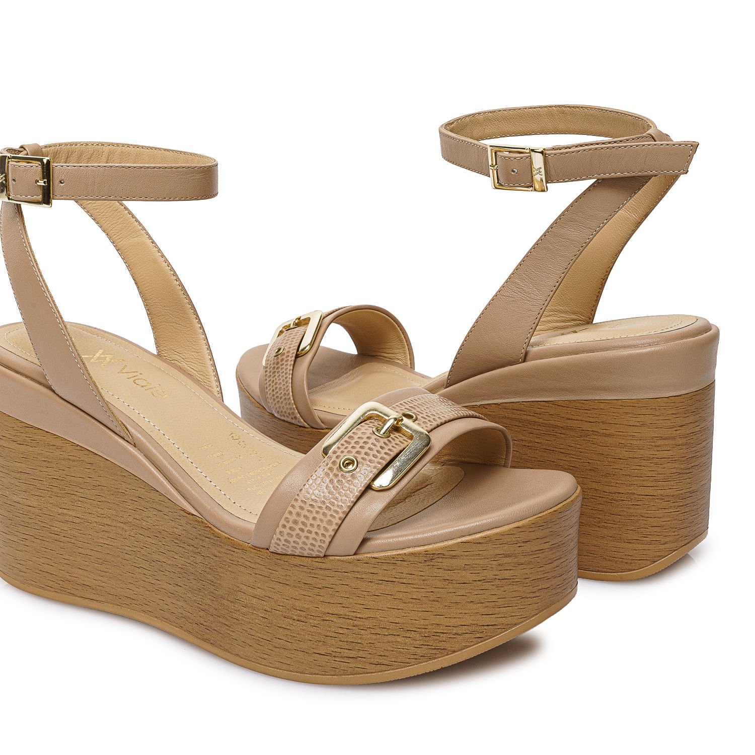 Sandalia D'Orsay Casual LINDA-2605 Beige Viale Cuero - Imagen 2