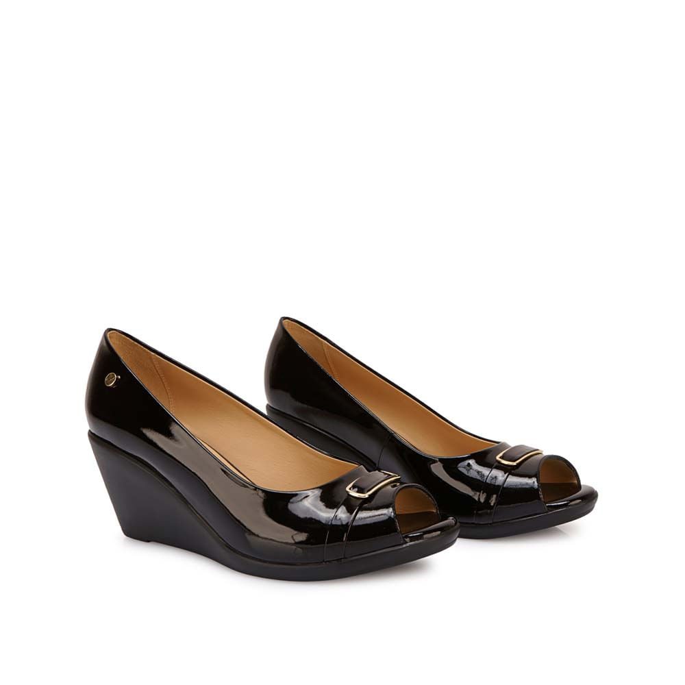 Zapato Peep Toe Casual LINDA-2606 Negro Viale Cuero - Imagen 12