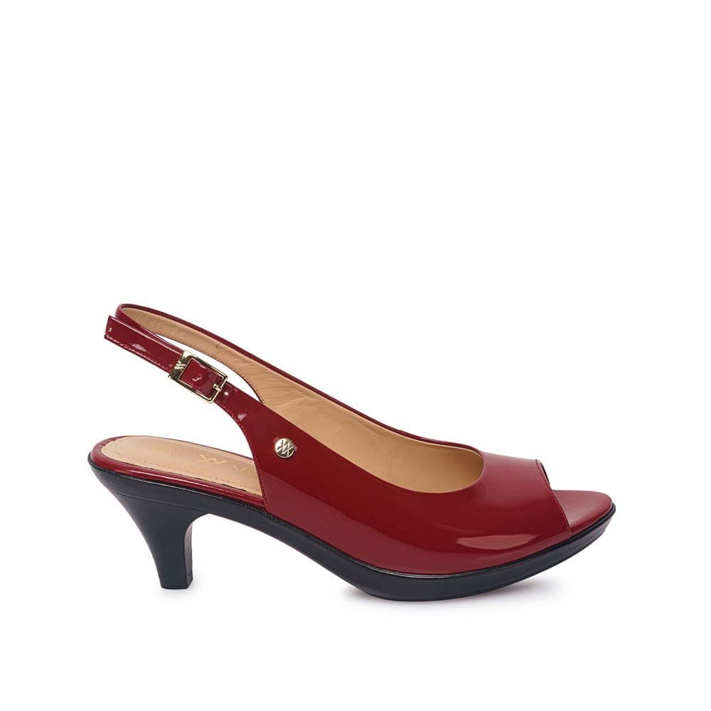 Sandalia Peep Toe Casual LINDA-2610 Cramberry Viale Cuero - Imagen 5