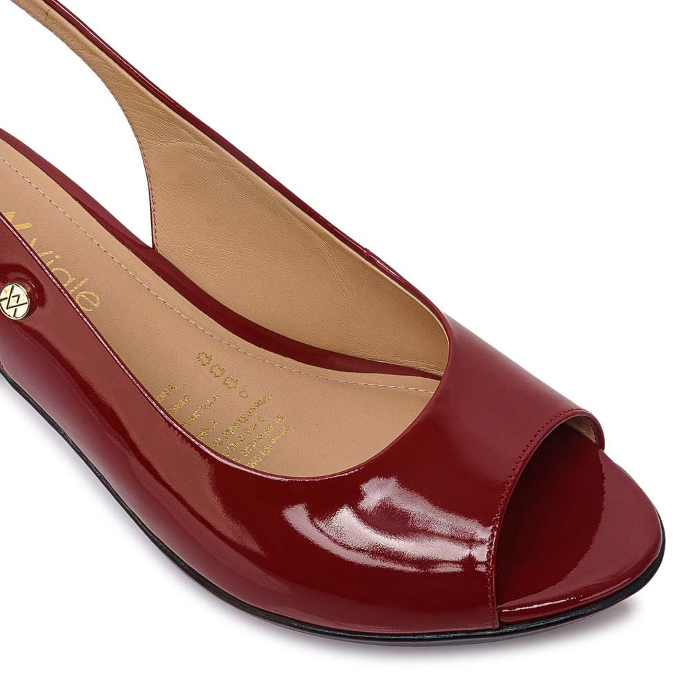 Sandalia Peep Toe Casual LINDA-2610 Cramberry Viale Cuero - Imagen 3