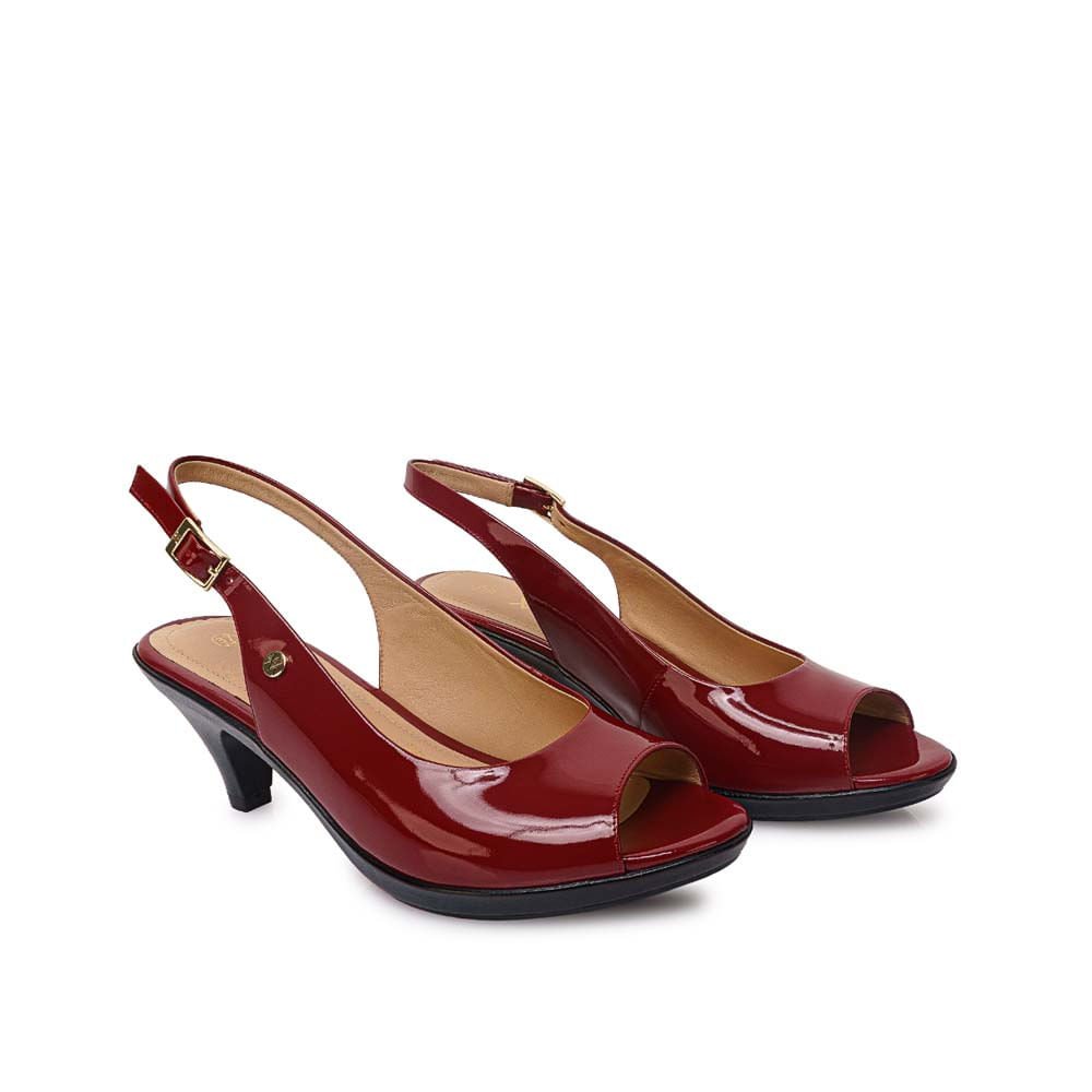 Sandalia Peep Toe Casual LINDA-2610 Cramberry Viale Cuero - Imagen 4