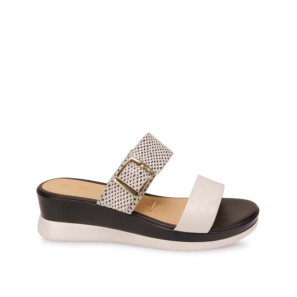 Sandalia Slide Casual LINDA-2612 Blanco Viale Cuero - Imagen 5