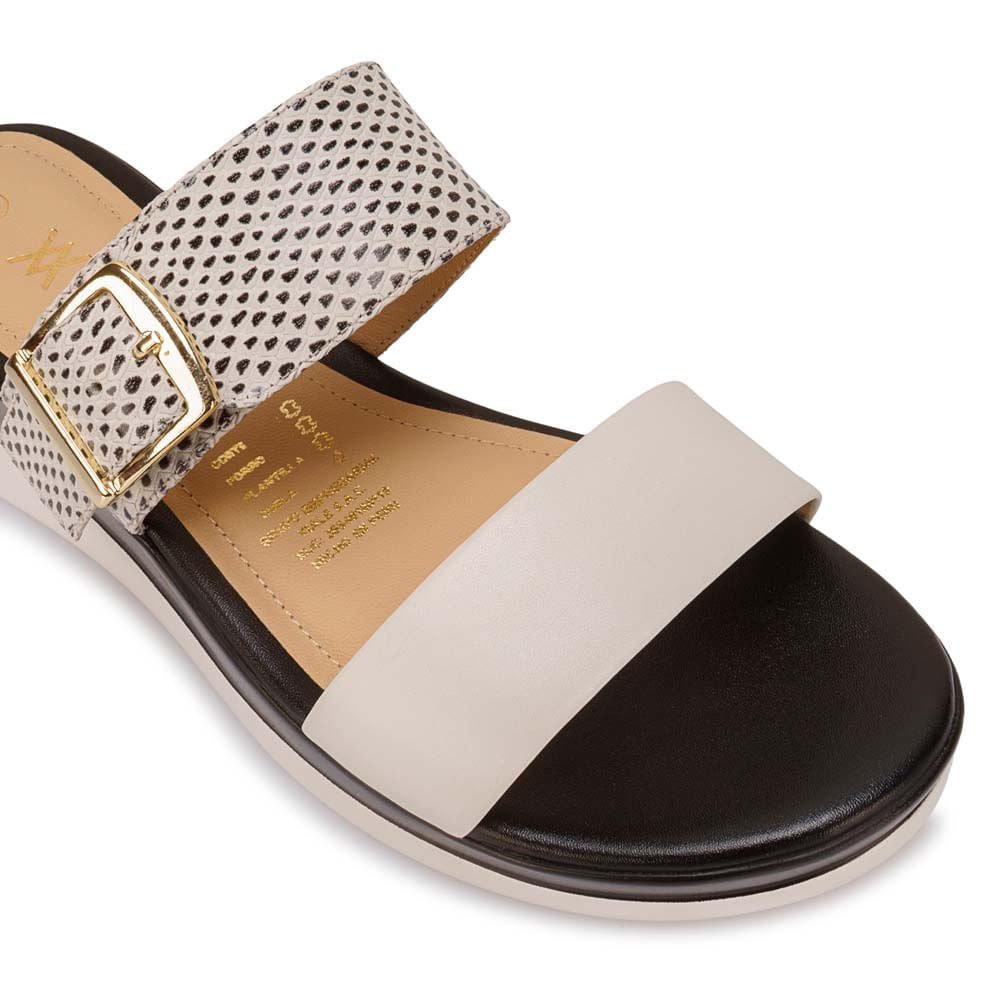 Sandalia Slide Casual LINDA-2612 Blanco Viale Cuero - Imagen 10