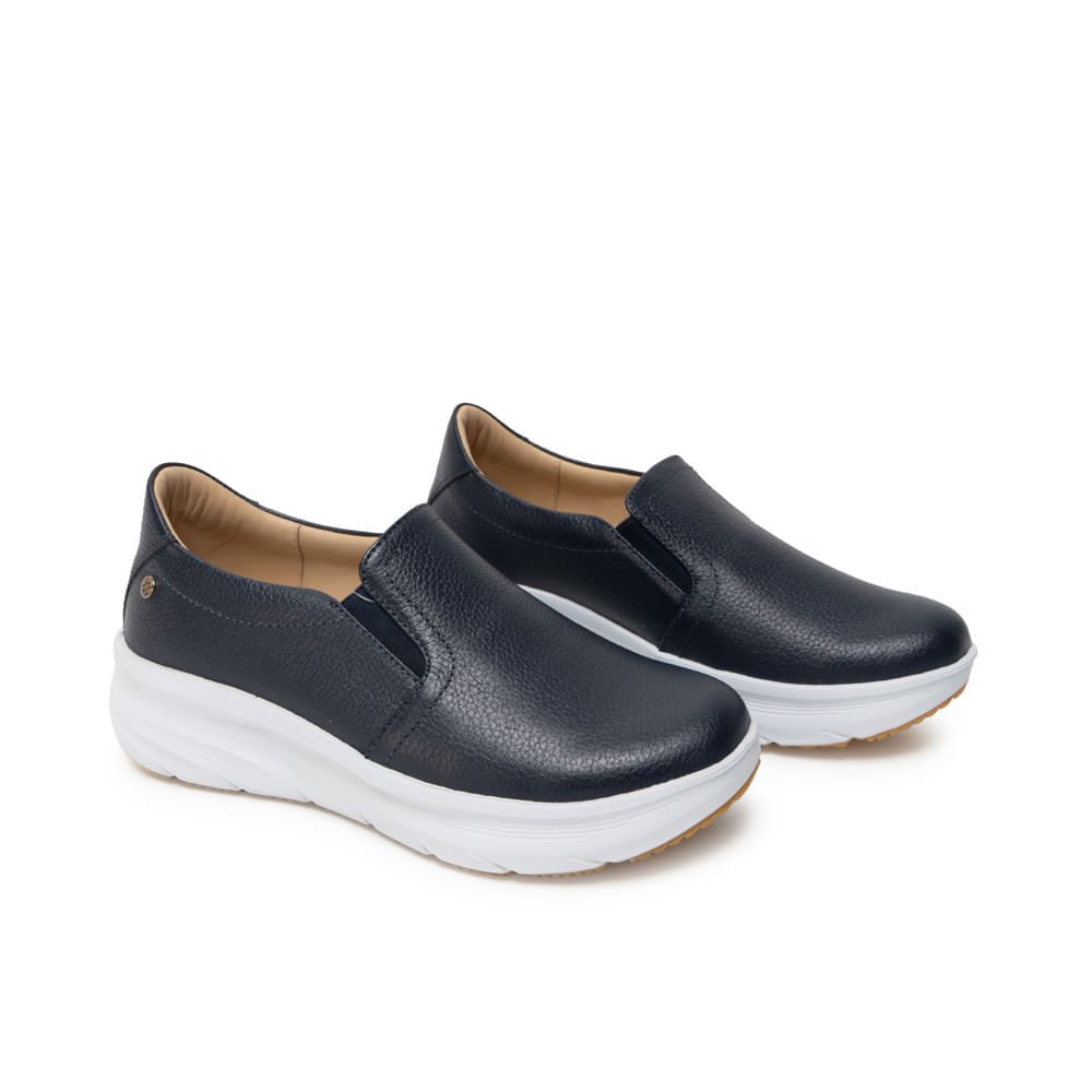 Zapato Slip On Casual REC-2507 Azul Viale Cuero - Imagen 8