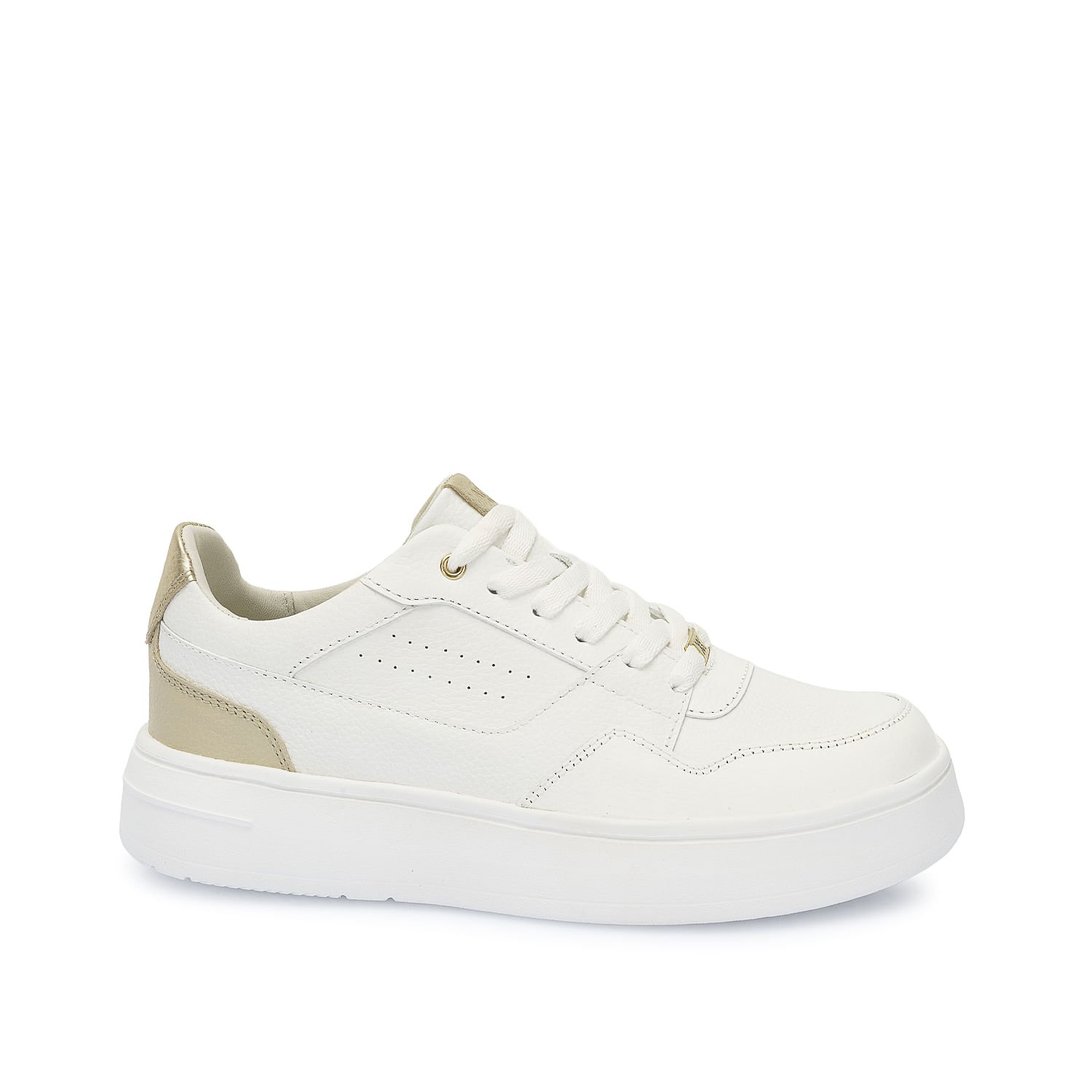 Zapatilla Casual REC-2510 Blanco/Dorado Viale Cuero - Imagen 17