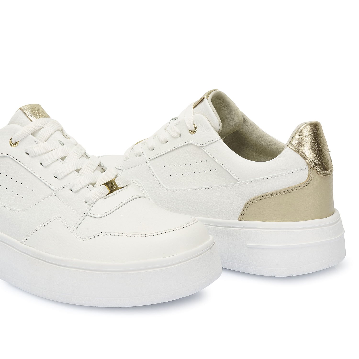 Zapatilla Casual REC-2510 Blanco/Dorado Viale Cuero - Imagen 15