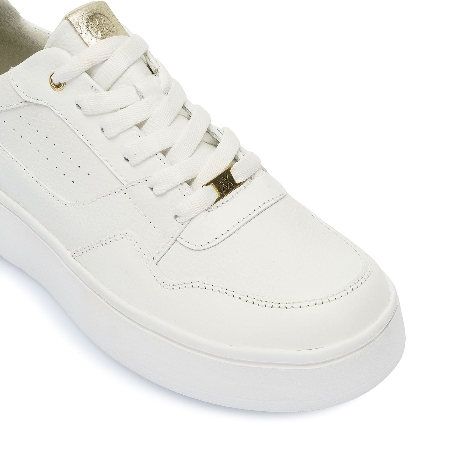 Zapatilla Casual REC-2510 Blanco/Dorado Viale Cuero - Imagen 10