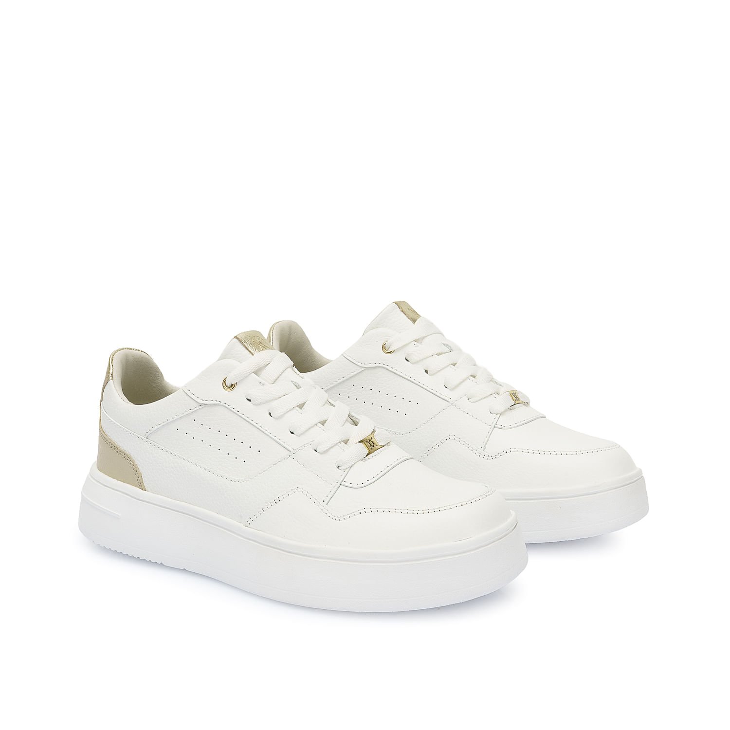 Zapatilla Casual REC-2510 Blanco/Dorado Viale Cuero - Imagen 12