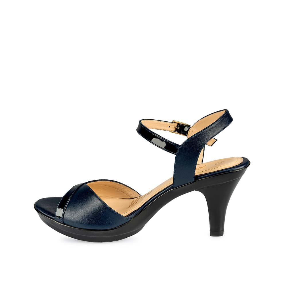 Sandalia D'orsay Casual DAYA-2505 Azul Viale Cuero - Imagen 2