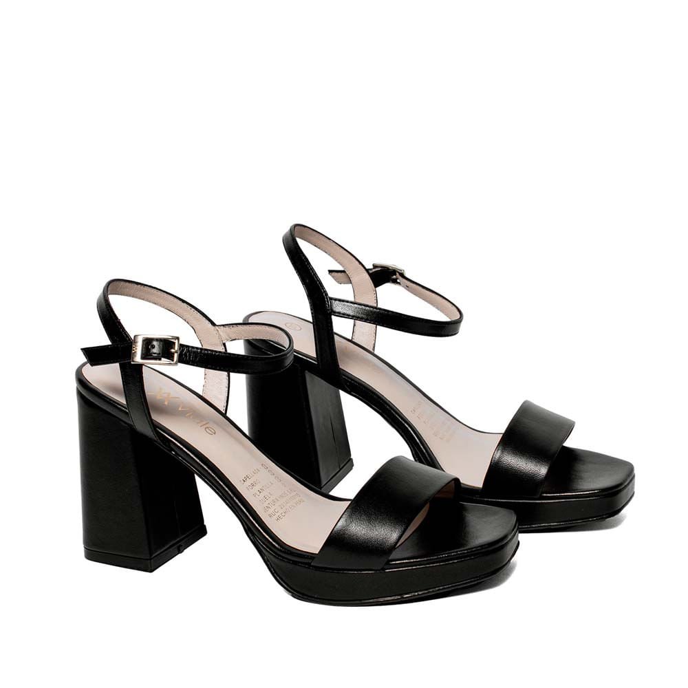 Sandalia D'orsay Casual TATI-2505 Negro Viale Cuero - Imagen 4