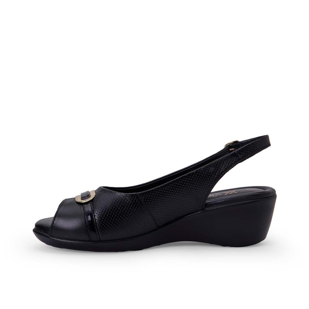 Sandalia Peep Toe Casual WIL-2503 Negro Viale Cuero - Imagen 10