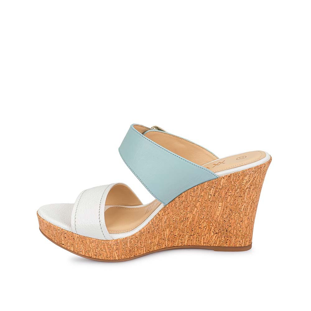 Sandalia Strap Casual ALE-2522 Blan/Cele Viale Cuero - Imagen 2