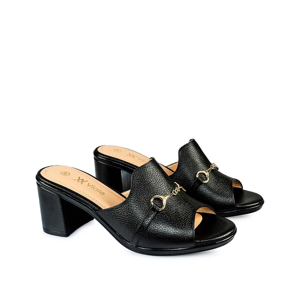 Sandalia Sueco Casual LINDA-2503 Negro Viale Cuero - Imagen 4