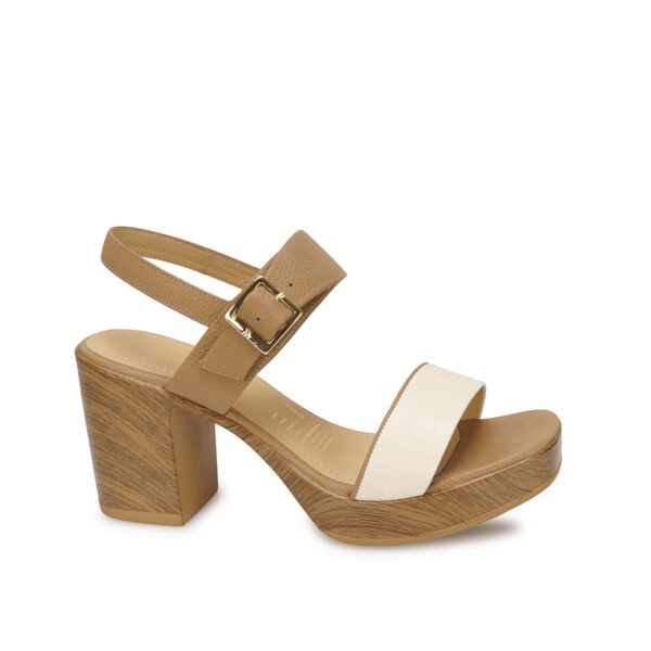 Sandalia D'orsay Casual SOFI-2603 Hueso/Trigo Viale Cuero