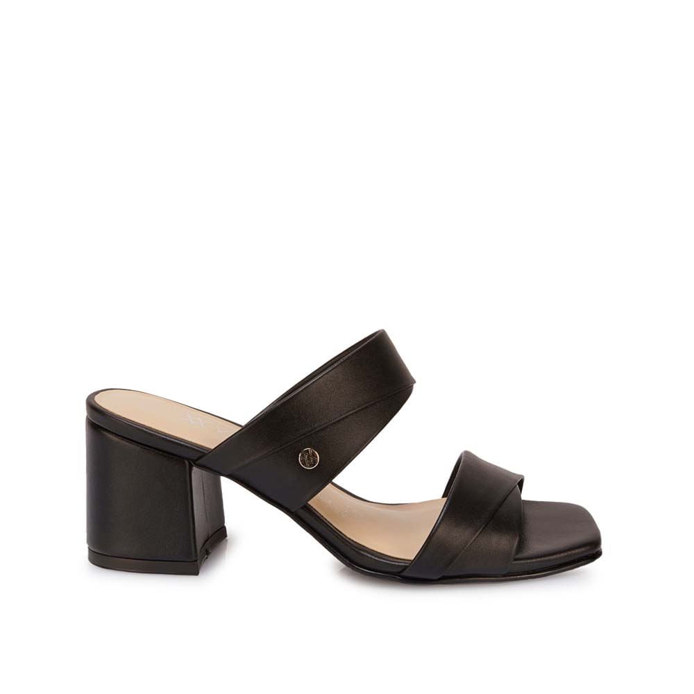 Sandalia Strap Casual TATI-2602 Negro Viale Cuero - Imagen 5