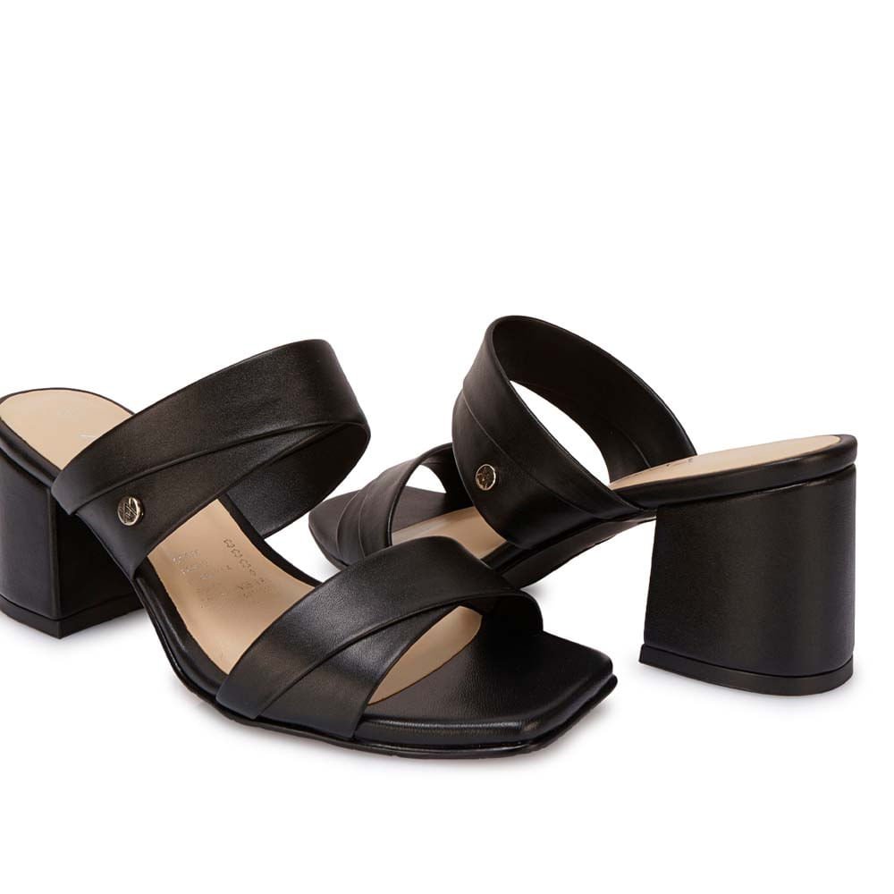 Sandalia Strap Casual TATI-2602 Negro Viale Cuero - Imagen 7