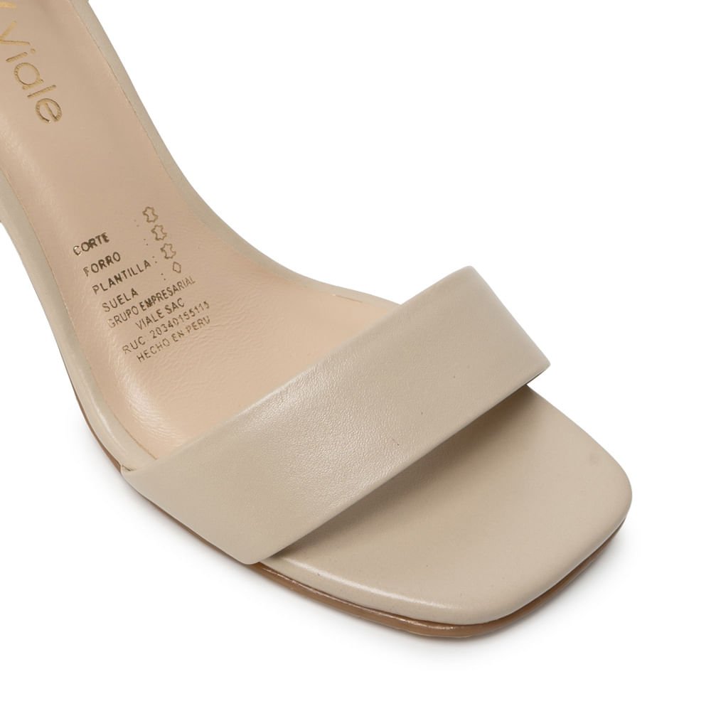 Sandalia D'orsay Casual TATI-2608 Marfil Viale Cuero - Imagen 2