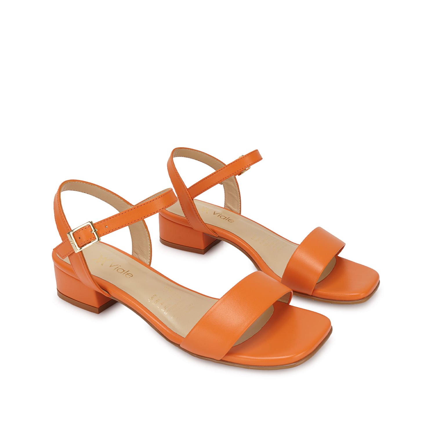 Sandalia D'orsay Casual TATI-2610 Naranja Viale Cuero - Imagen 4