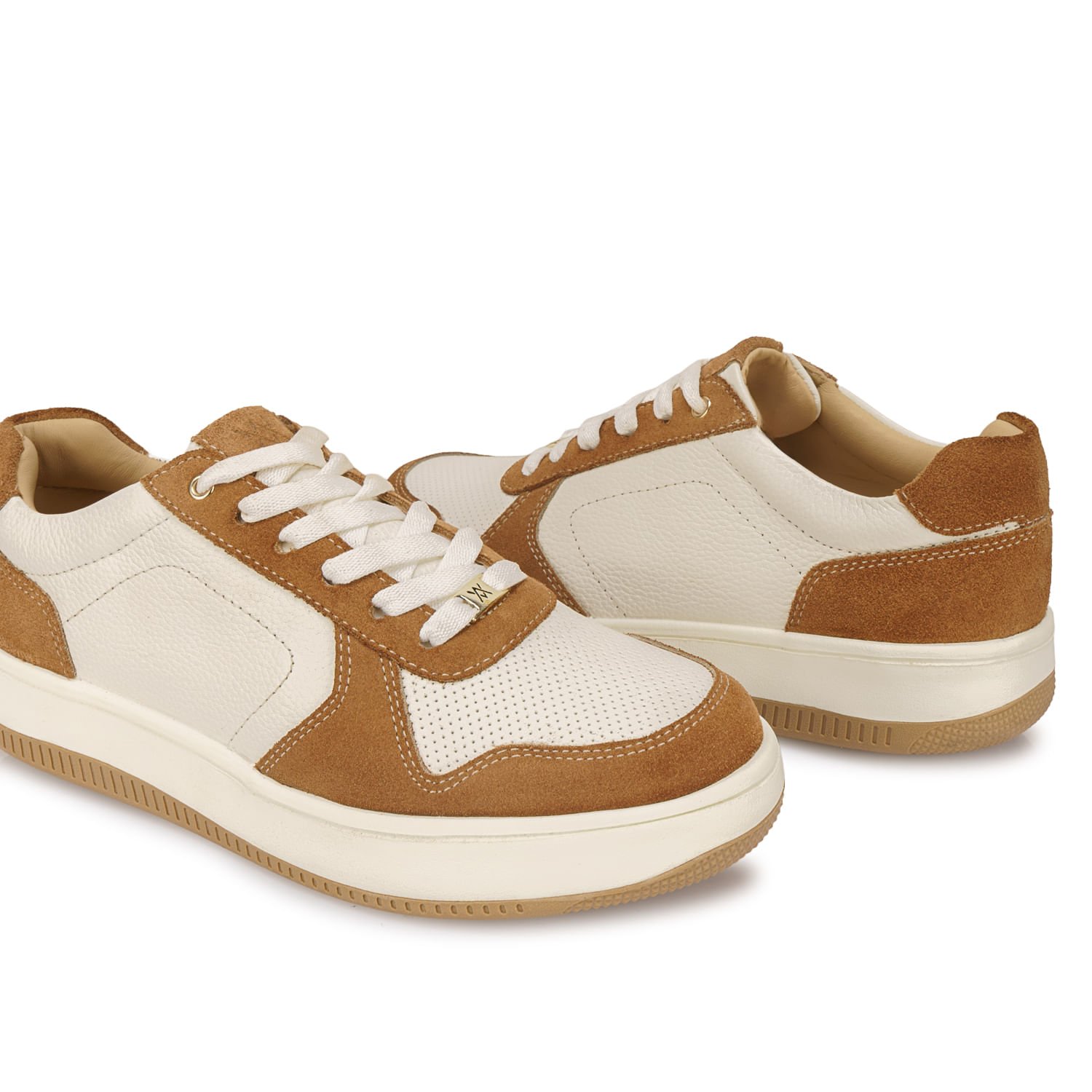 Zapatilla Casual TERI-2650 Blanco/Beige Viale Cuero - Imagen 2