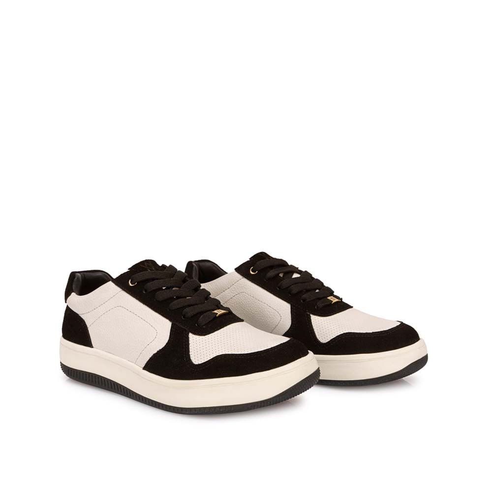 Zapatilla Casual TERI-2650 Blan/Neg Viale Cuero - Imagen 8