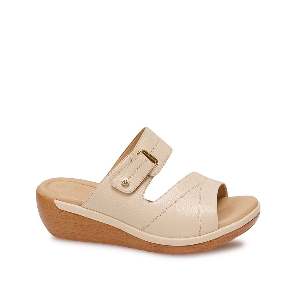 Sandalia Strap Casual WIL-2601 Vainilla Viale Cuero - Imagen 5