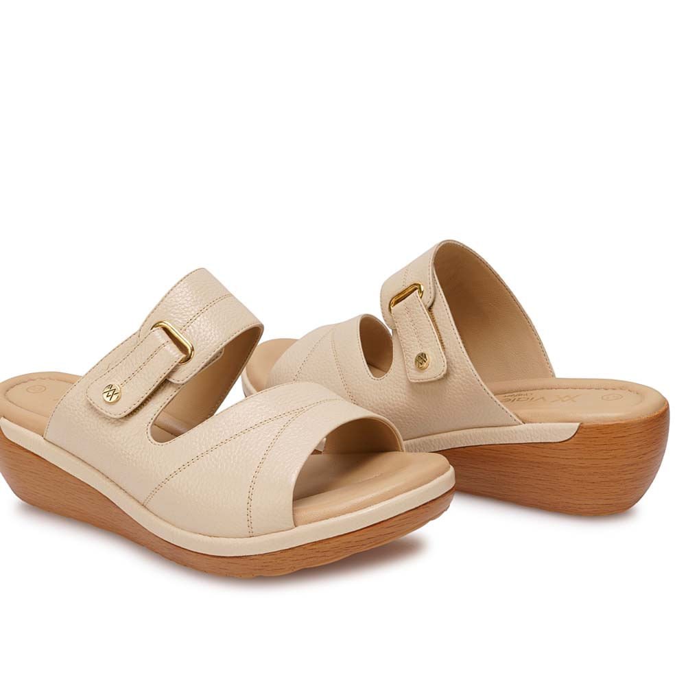 Sandalia Strap Casual WIL-2601 Vainilla Viale Cuero - Imagen 7