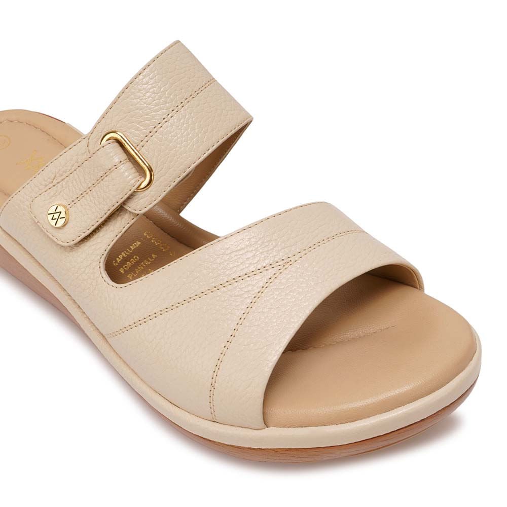 Sandalia Strap Casual WIL-2601 Vainilla Viale Cuero - Imagen 6